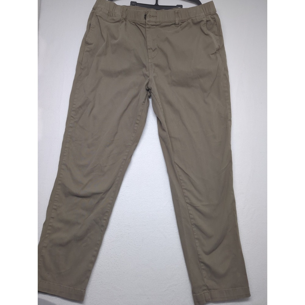Cove USA Chino Pants Size 38 Charcoal Gray Stretch Elastic Waist Straight Casual
